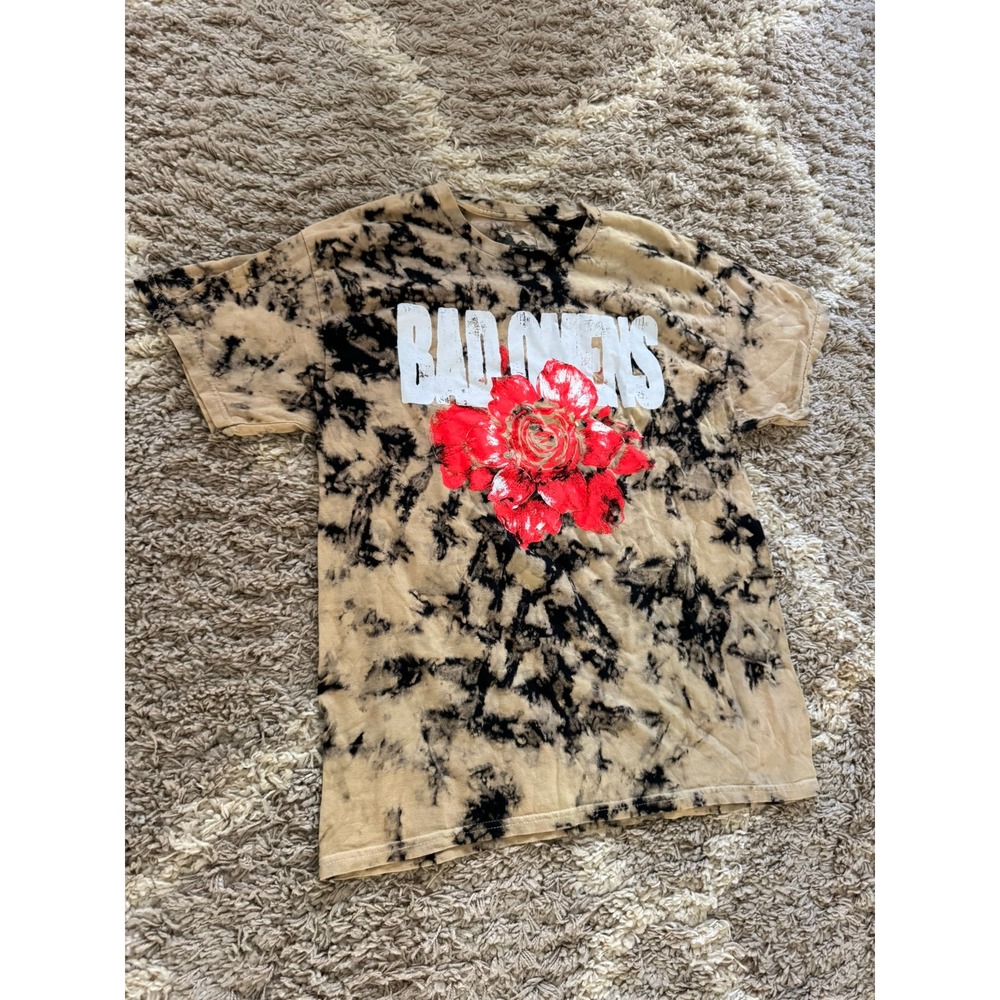 Bad Omens Sumerian Records Bleached Tie Dye Rose Graphic T-Shirt Mens Medium